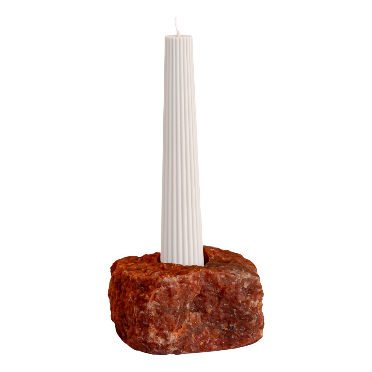 Castiçal Com Base De Pedra Contemporânea