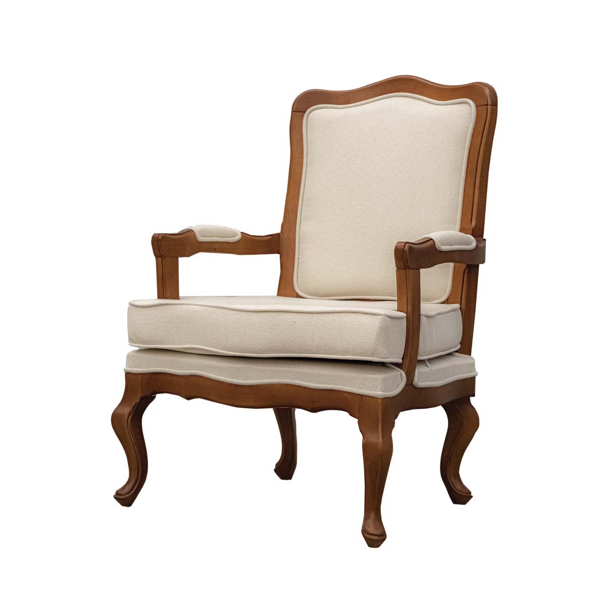 Poltrona Classica Com Estrutura Amadeirada