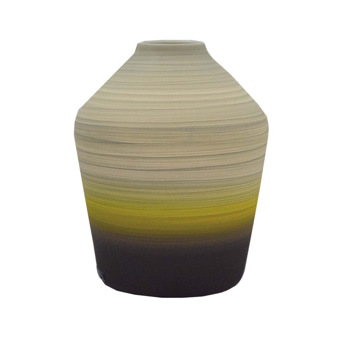 Vaso reto de cerâmica pintado a mão