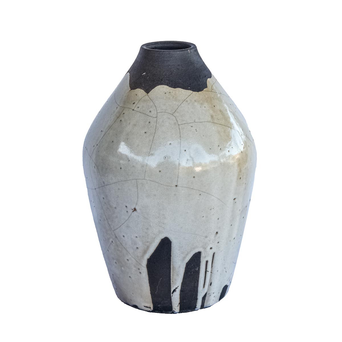 vaso de cerâmica branco artesanal pintado a mão
