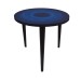 Mesa torneada azul pintada a mão