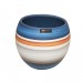 Vaso de Cerâmica Azul Listrado