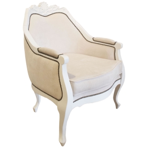 Poltrona Leroy Victorine com Tachas - Branco