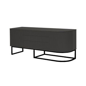 Aparador Miami - Cinza Imperador c/ Detalhes Preto