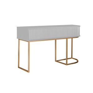 Aparador Miami 1 Gaveta L140CM - Branco c/ Detalhes Dourado Soleil