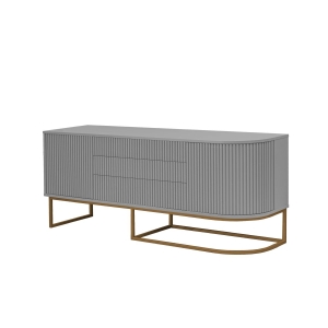 Aparador Miami - Cinza Claire c/ Detalhes Dourado Soleil