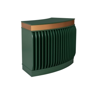 Balcão Curvo Palm - Verde Oliva Com Detalhes Dourado Soleil