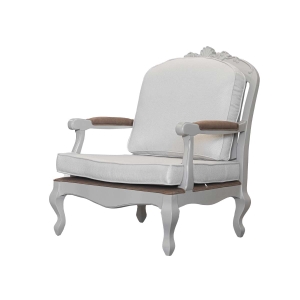 Poltrona Victorine Clássica com Palha - Off White