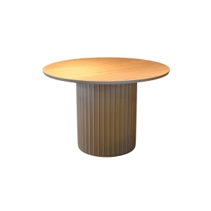 Mesa de Jantar York - Fendi Nouveau com Lâmina Cinamomo Natural