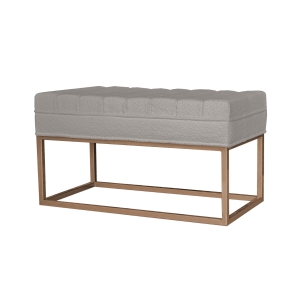 Puff Contemporâneo Cairo com Pés Metalizados - Dourado Soleil