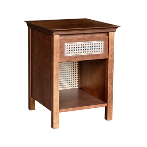 Mesa de Cabeceira Unique com Palha P - Freijó