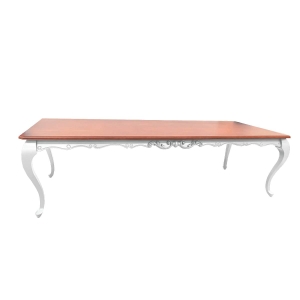 Mesa de Jantar Lavanda 10 Lugares - Branco com Lâmina Freijó