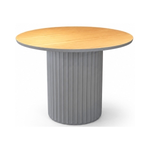 Mesa de Jantar York - Cinza Imperador com Lâmina Cinamomo Natural