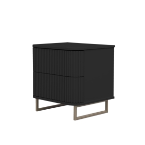 Mesa de Cabeceira Miami - Preto com Detalhes Fendi Lumiére