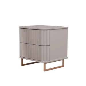 Mesa de Cabeceira Miami - Fendi Nouveau com Detalhes Dourado Soleil