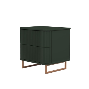 Mesa de Cabeceira Miami - Verde Oliva com Detalhes Dourado Soleil