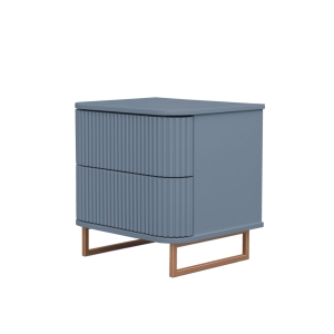 Mesa de Cabeceira Miami - Blue com Detalhes Dourado Soleil