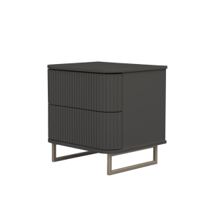 Mesa de Cabeceira Miami - Cinza Imperador com Detalhes Fendi Lumiere