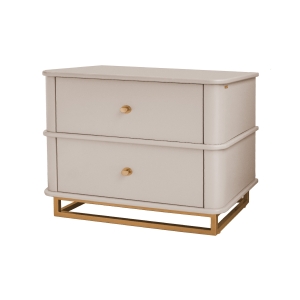 Mesa de Cabeceira Curve L60cm - jardim secreto c/ detalhes dourado soleil