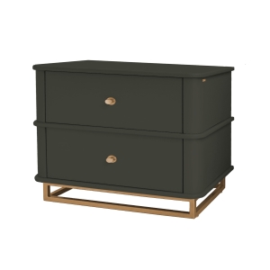 Mesa de Cabeceira Curve L60cm - kansas c/ detalhes dourado soleil