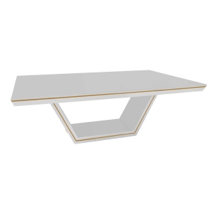 Mesa New LaVille Retangular M - Branco com Filete Dourado Soléil