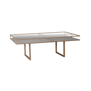 Mesa de Jantar Retangular Luminus L220 x P110cm - fendi nouveau c/ detalhes dourado soleil