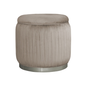 Puff Redondo Drapeado Estofado Nuni