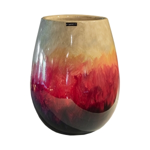 Vaso Aberto decorativo em Cerâmica Carolina Haveroth – Art Contemporânea Alto Brilho