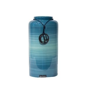 Vaso Liso Decorativo em Cerâmica Carolina Haveroth - Beach Alto Brilho