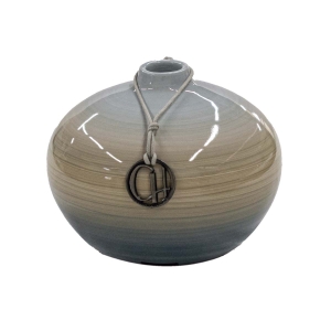 Vaso Bojudo Decorativo em Cerâmica Carolina Haveroth – Borboleta Alto Brilho