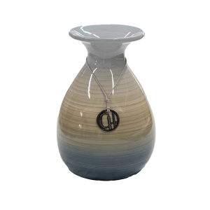 Vaso Bojudo decorativo em Cerâmica Carolina Haveroth – Borboleta Alto Brilho