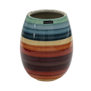 Vaso Aberto M decorativo em Cerâmica Carolina Haveroth – Uyuni Alto Brilho