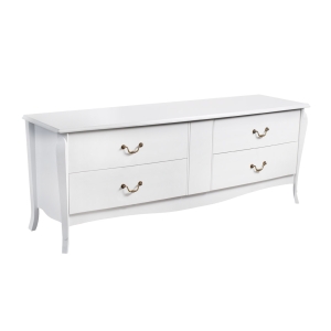 Aparador Buffet Clássico Duplo Bombê - 2m - Branco