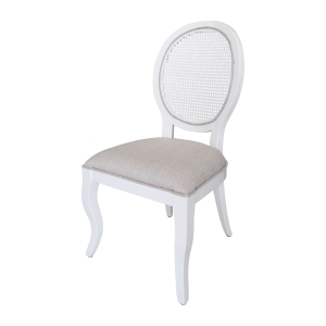 Cadeira Medalhão Delicate Palha - Branco