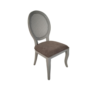 Cadeira Medalhão Delicate Palha - Kansas - Tecido a Escolha