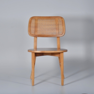 Cadeira Fiore com Assento Laminado Empilhável - Amêndoa