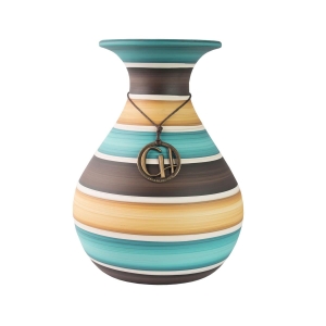 Vaso Bojudo M - Retrô Releitura Azul - Fosco - Carolina Haveroth