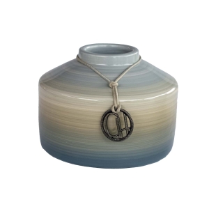 Vaso Reto Decorativo em Cerâmica Carolina Haveroth – Borboleta Alto Brilho