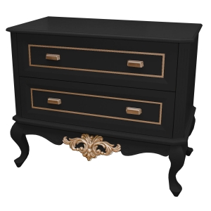 Cômoda Lavanda - Preto com Dourado Soléil