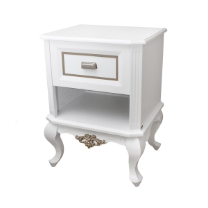 Mesa de Cabeceira Lavanda - Branco com Fendi Lumiére