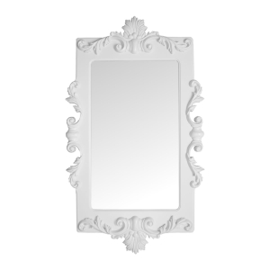Espelho Lavanda Retangular Entalhado - Branco
