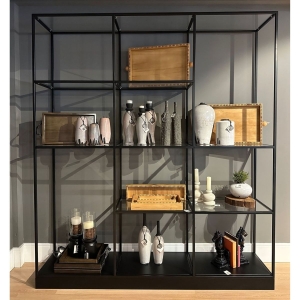 Estante Rio G - Cinza Claire c/ Detalhes Fendi Lumiere