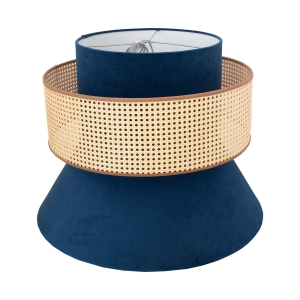 Luminária Spot Taís Puntel - Veludo Azul Safira - Palha Natural