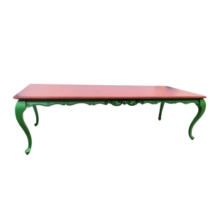 Mesa de Jantar Provençal Lavanda 6 Lugares - 1,53m - Verde Oliva c/ Tampo Freijó