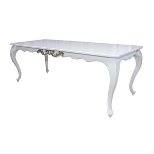 Mesa de Jantar Lavanda - Branco com Dourado Soléil