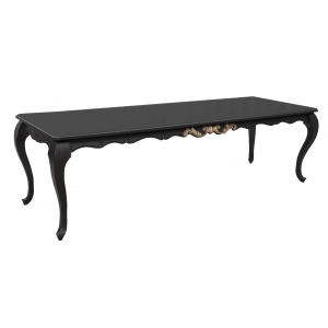 Mesa de Jantar Lavanda - 8 Lugares - 2,16m - Preto com Dourado Soléil