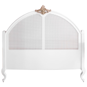 Cabeceira King Lavanda com Palha - Branca com Dourado Soléil