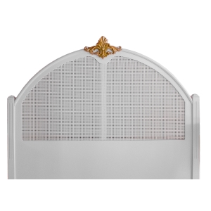Cabeceira Queen Lavanda com Palha - Branca com Dourado Soléil
