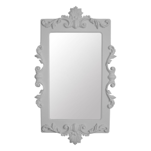 Espelho Lavanda Retangular Entalhado - Cinza Claire