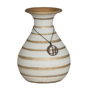 Vaso Bojudo decorativo em Cerâmica Carolina Haveroth – Manacá Alto Brilho